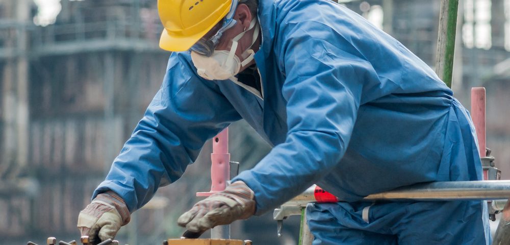 plumber working during corona virus crisis